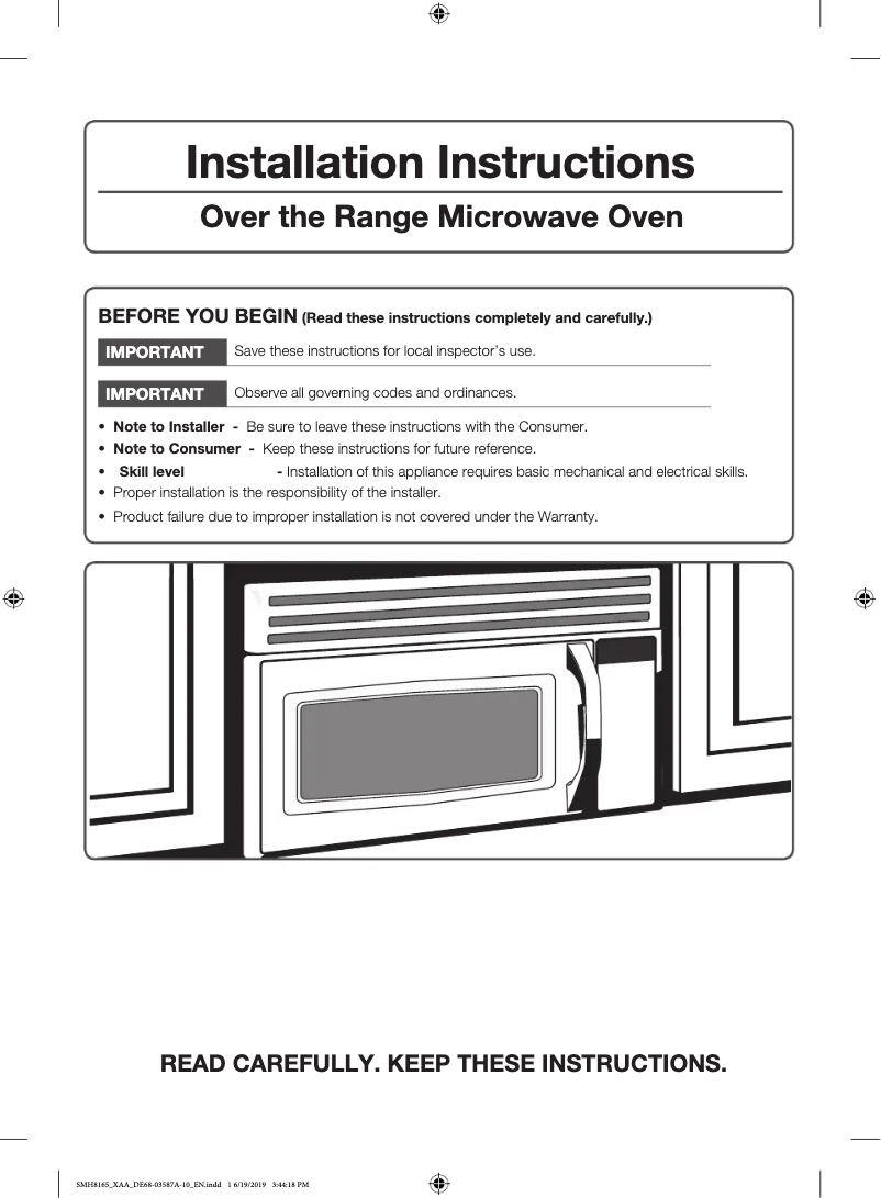 Image de la première page du manuel de l'appareil ME16A4021AS
