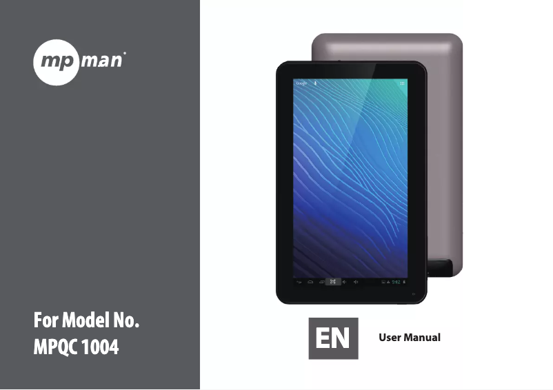 Page 1 de la notice Manuel utilisateur Mpman MPQC1004