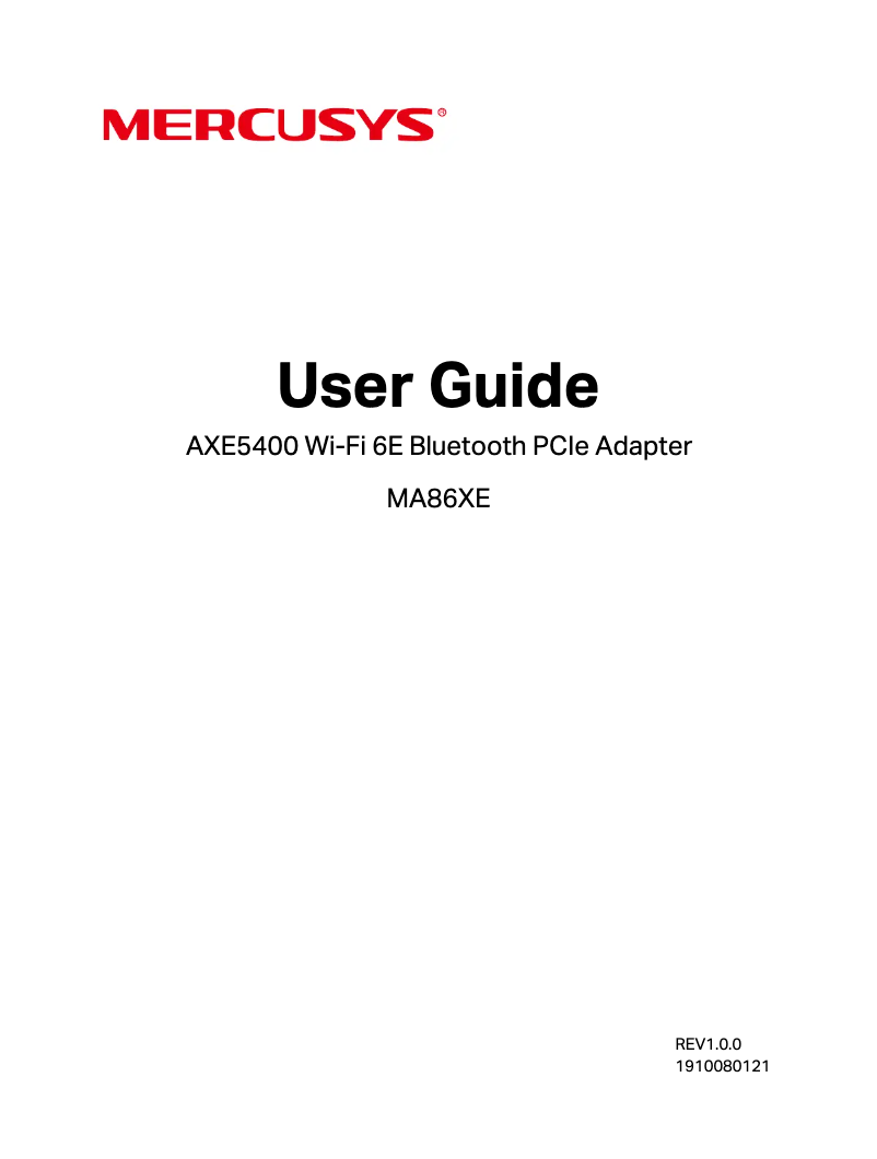 Page n°1 - Manuel utilisateur Mercusys MA86XE