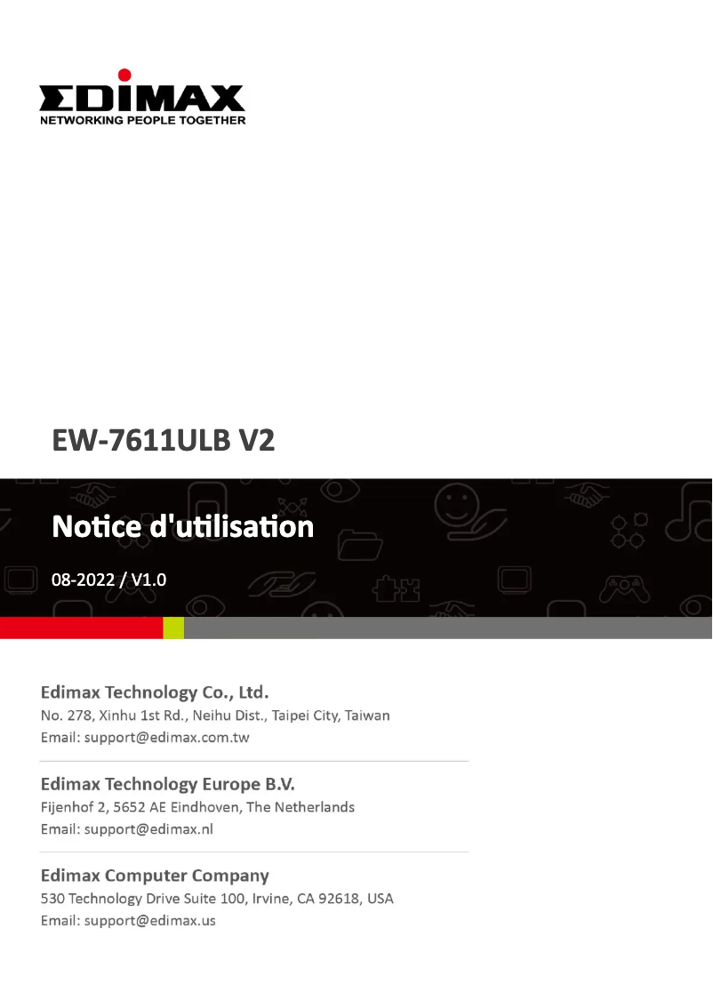Page n°1 - Manuel utilisateur Edimax EW-7611ULB V2