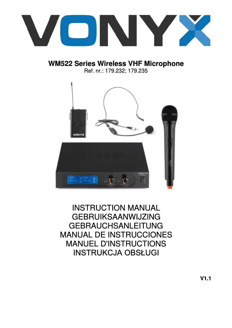 Page n°1 - Manuel utilisateur Vonyx WM522B