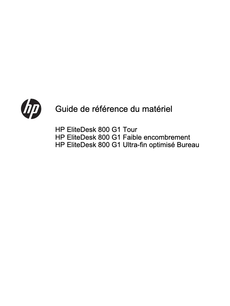 Image de la première page du manuel de l'appareil EliteDesk 800