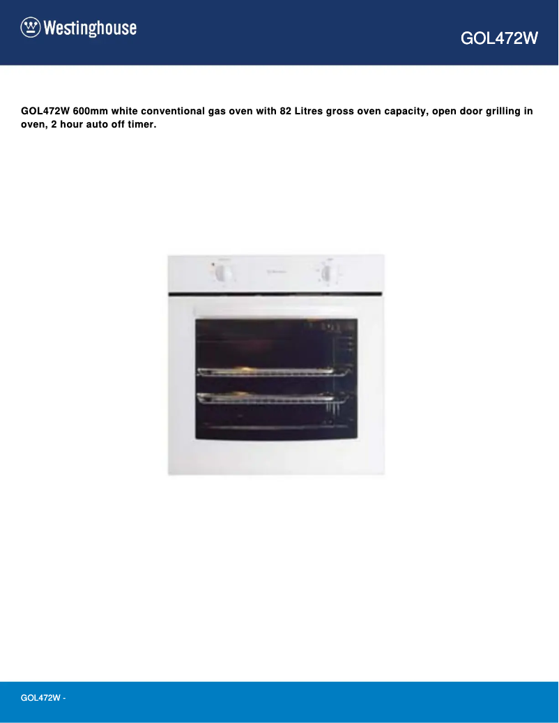 Image de la première page du manuel de l'appareil GOL472W