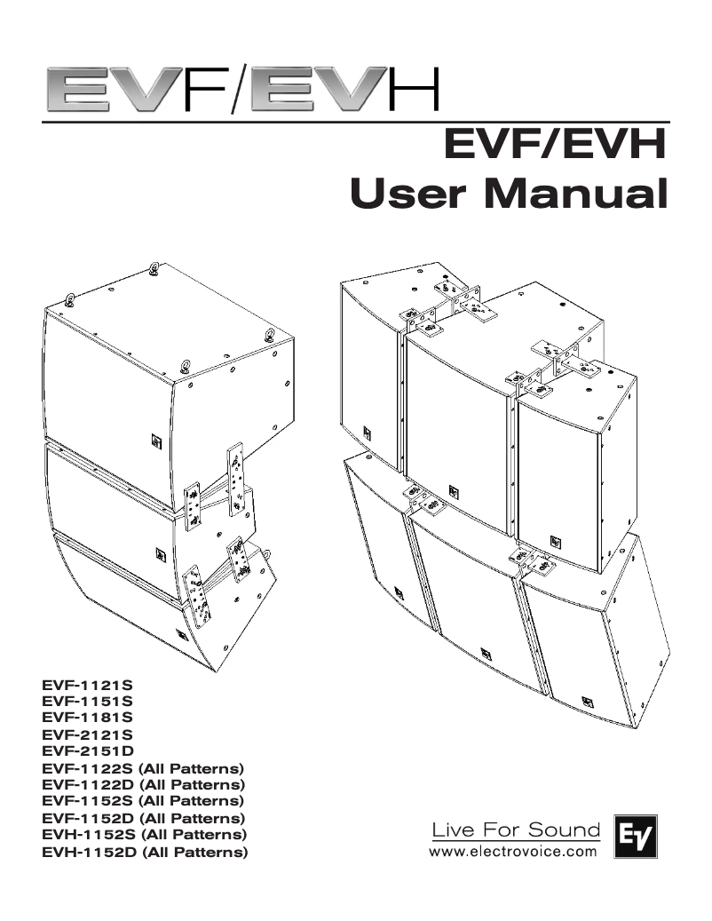 Page n°1 - Manuel utilisateur Electro-Voice EVF-1121S