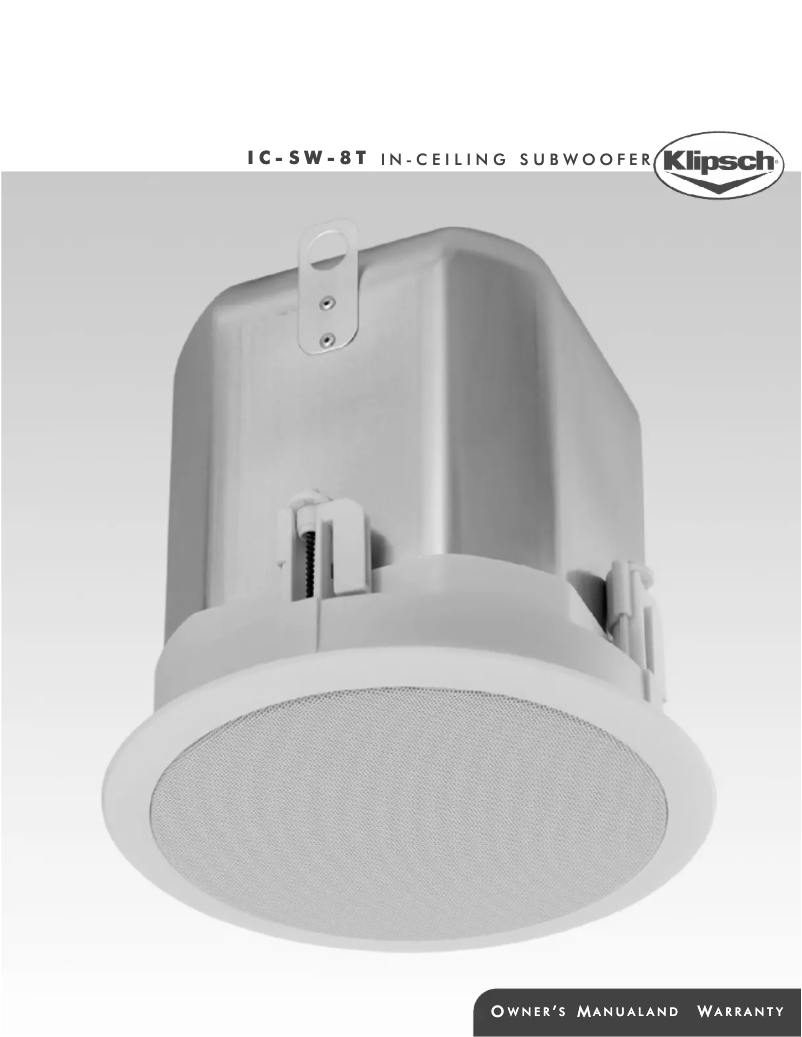 Página 1 del manual Manual de usuario Klipsch IC-SW-8T