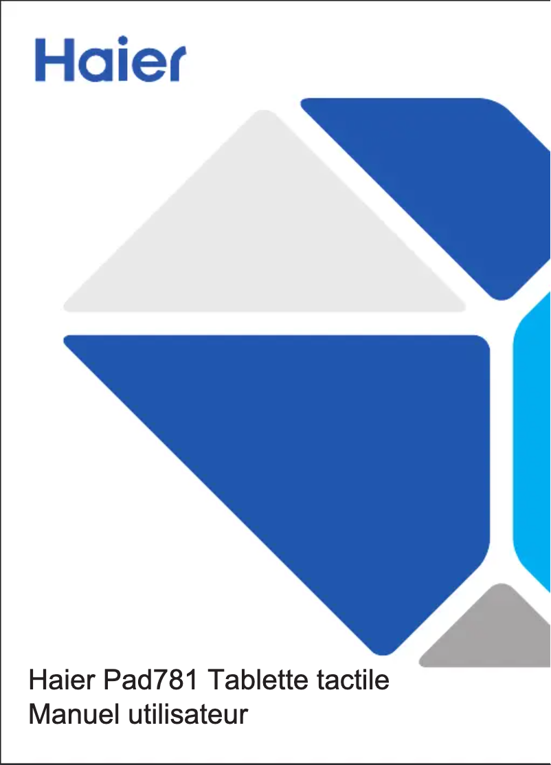 Page 1 de la notice Manuel utilisateur Haier Mini PAD 781