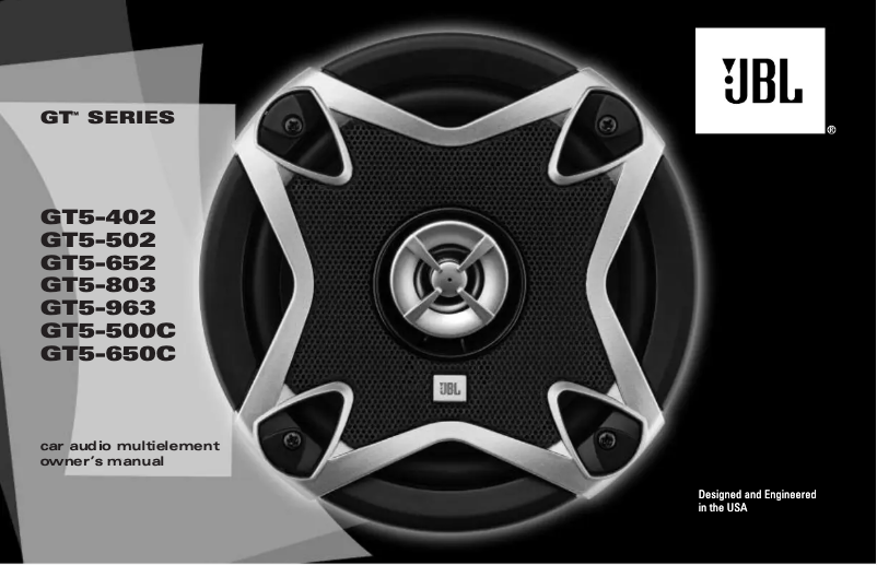 Page n°1 - Manuel utilisateur JBL GT5650C