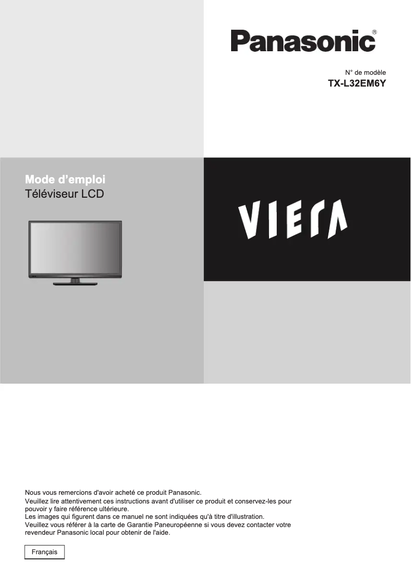 Page 1 de la notice Manuel utilisateur Panasonic TX-L32EM6