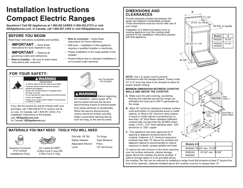 Página 1 del manual Ficha técnica Hotpoint RAS240DMWW