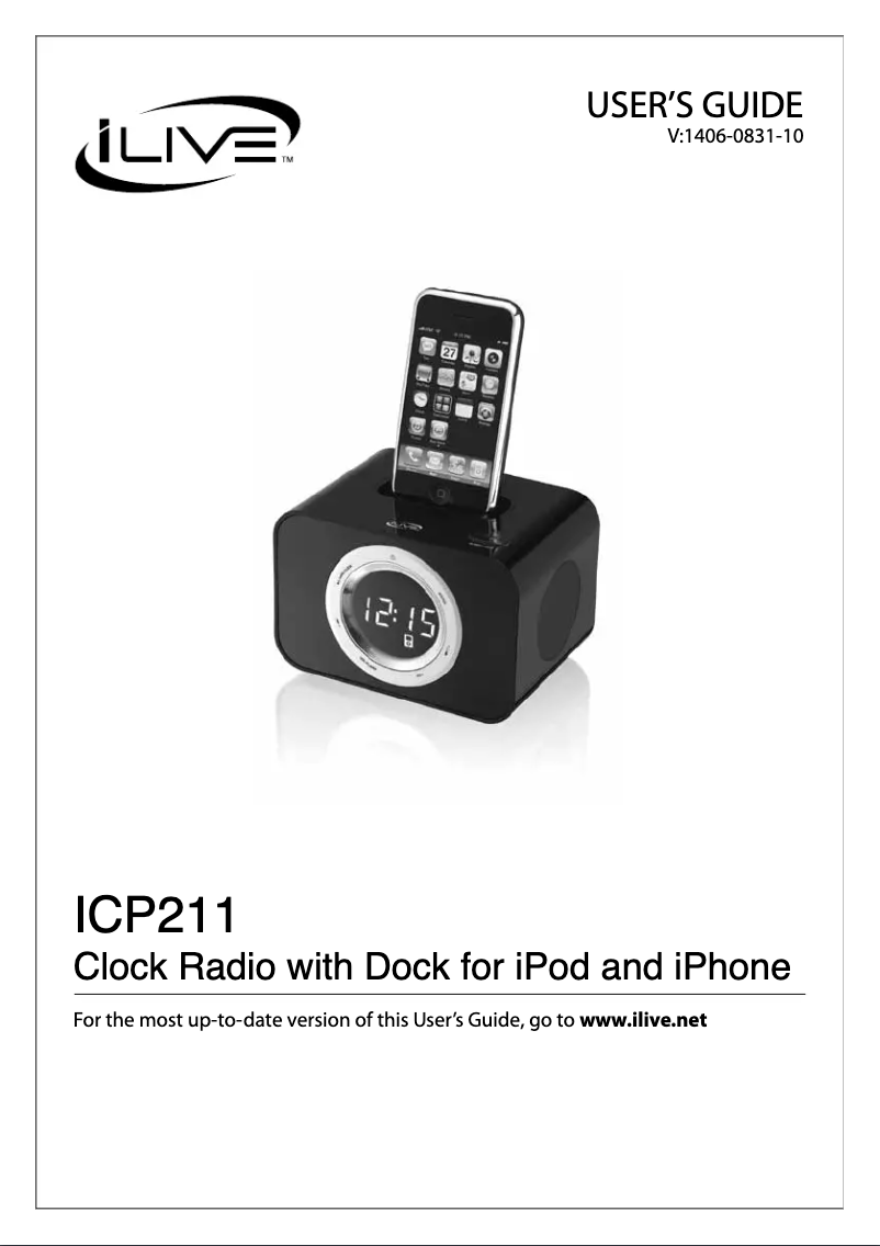 Page n°1 - Manuel utilisateur iLive ICP211BU