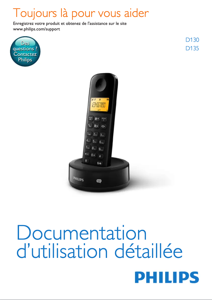 Page 1 of the manual User Manual Philips D1303B