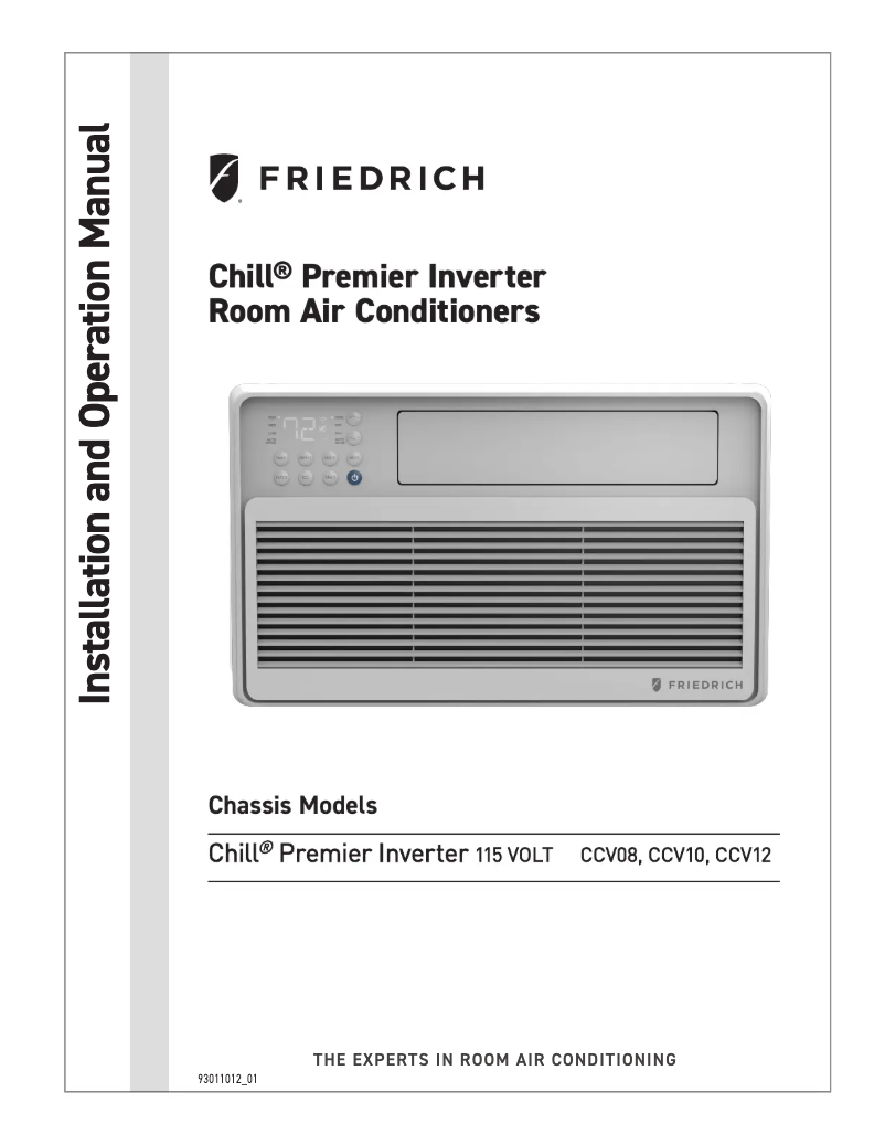 Page n°1 - Guide d'installation Friedrich Chill Premier Inverter CCV24A30A