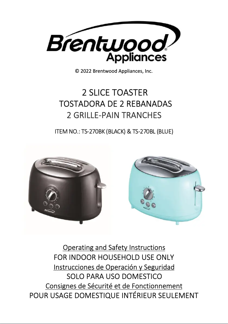 Página 1 del manual Manual de usuario Brentwood TS-270BL