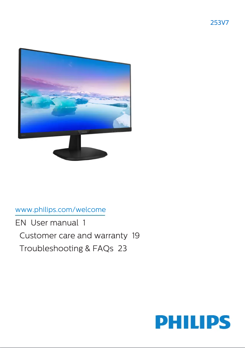 Page n°1 - Manuel utilisateur Philips V Line 253V7LJAB