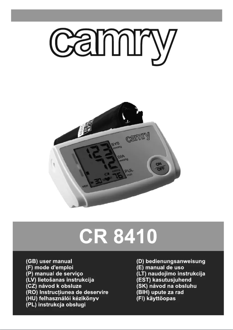 Page 1 de la notice Manuel utilisateur Camry CR 8410