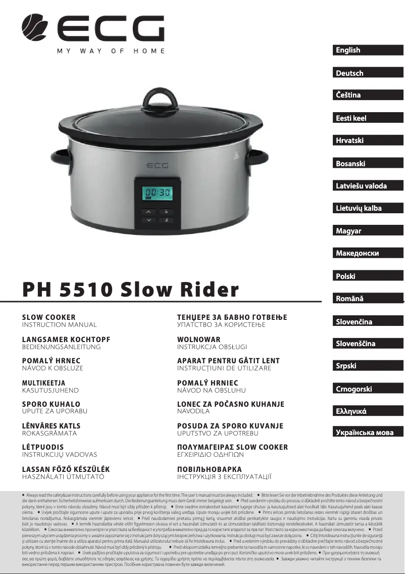 Page 1 de la notice Manuel utilisateur ECG PH 5510 Slow Rider