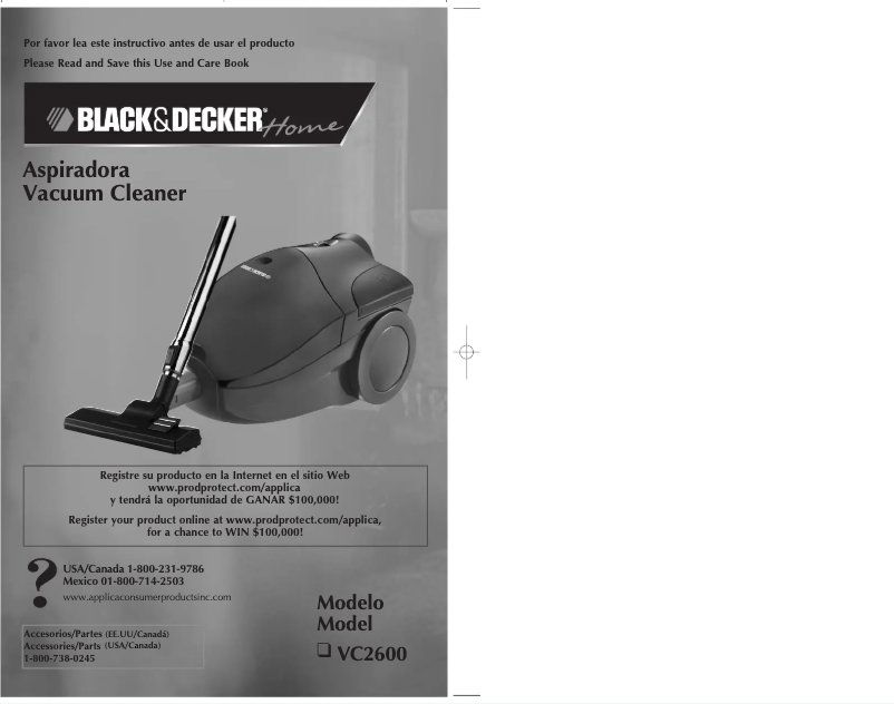 Page n°1 - Manuel utilisateur Black & Decker VC2600