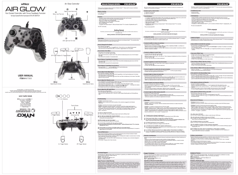Image de la première page du manuel de l'appareil Air Glow 87303