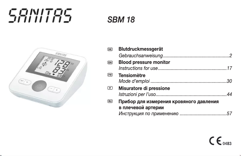 Page 1 de la notice Manuel utilisateur Sanitas SBM 18