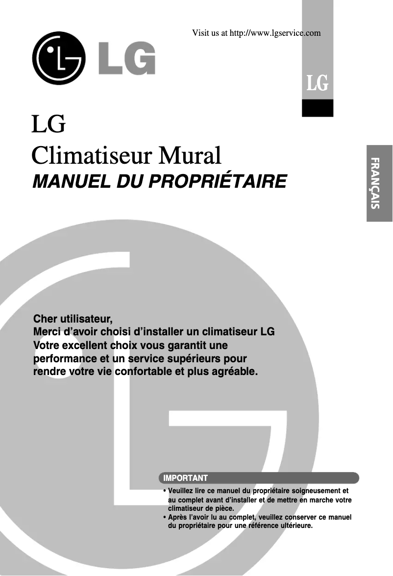 Page n°1 - Manuel utilisateur LG LSNH0964DM0