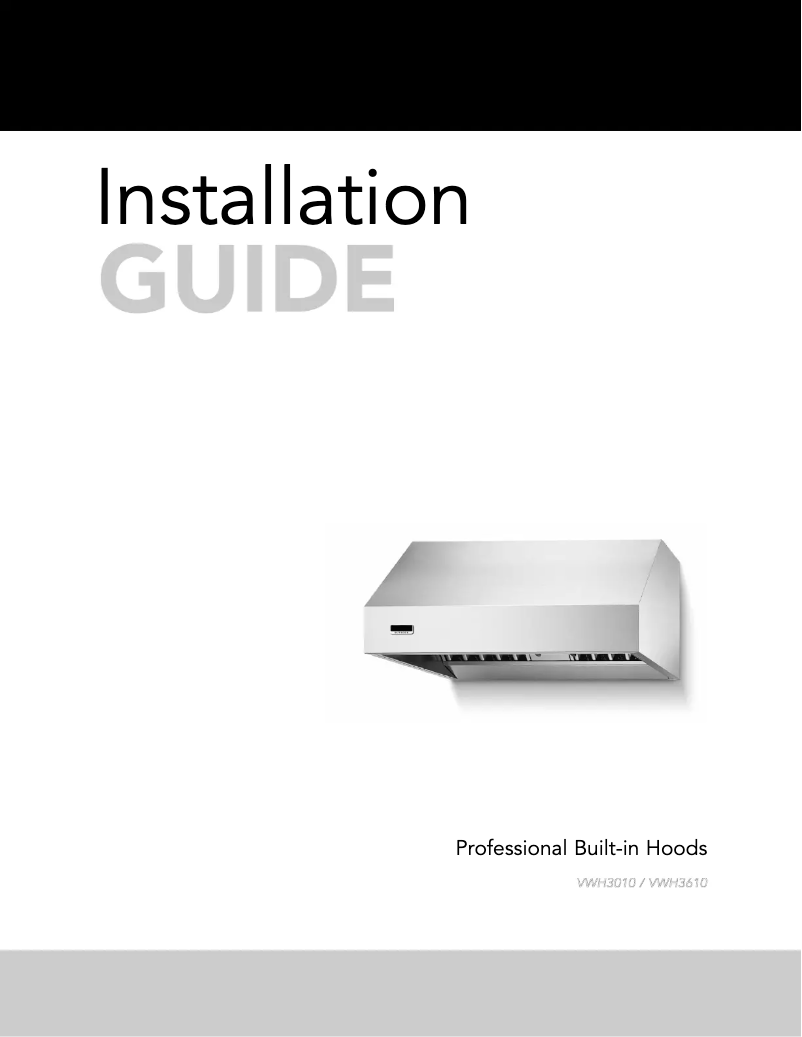 Page 1 of the manual Installation Guide Viking VWH3010RE