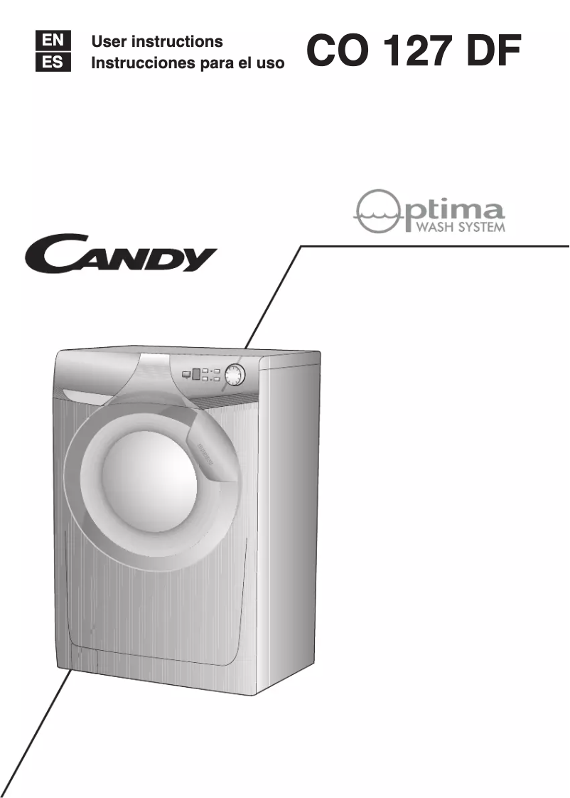 Page 1 de la notice Manuel utilisateur Candy CO 127 DF