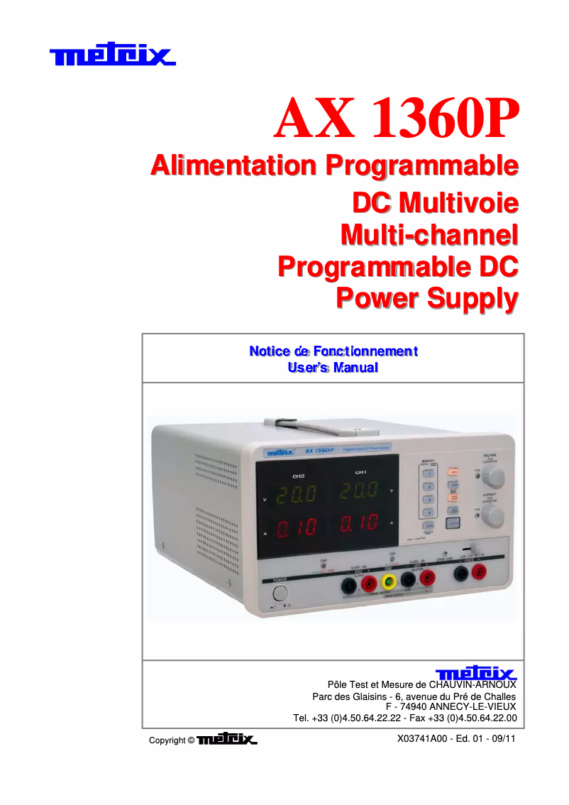 Página 1 del manual Manual de usuario Metrix AX 1360P