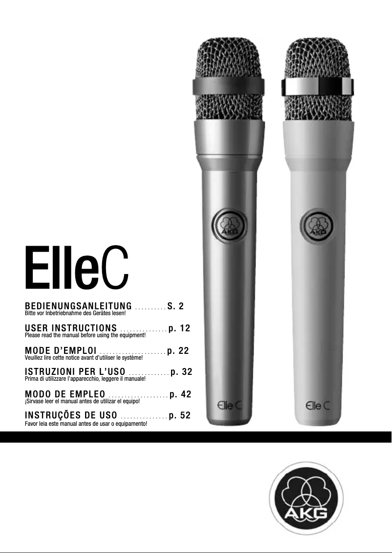 Page n°1 - Manuel utilisateur AKG Elle C