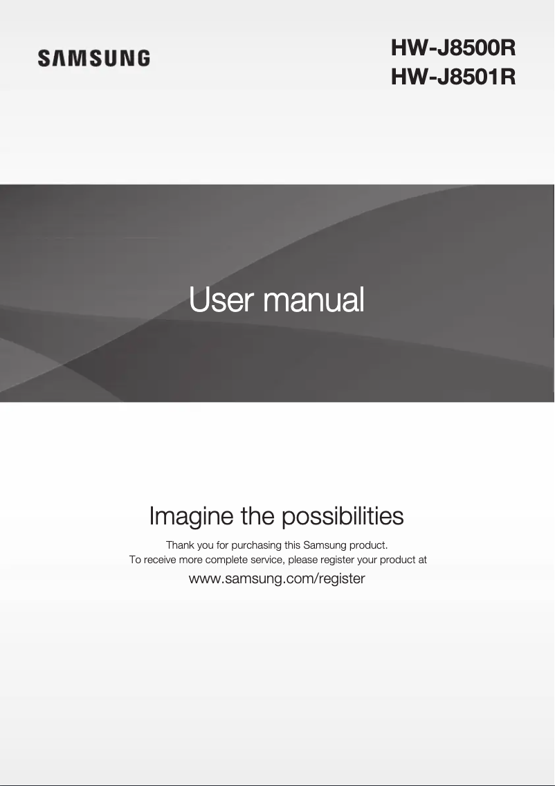 Page n°1 - Manuel utilisateur Samsung HW-J8510R