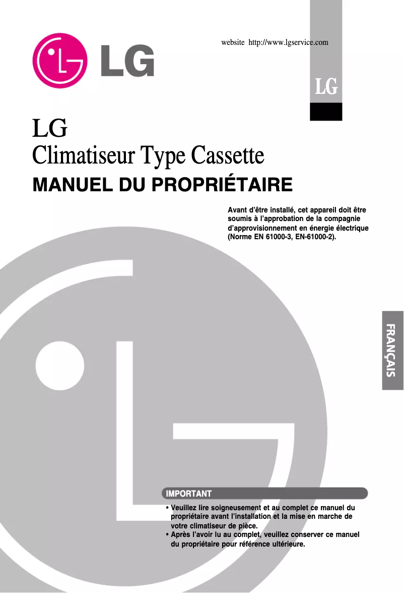 Page n°1 - Manuel utilisateur LG LTNC1260HL