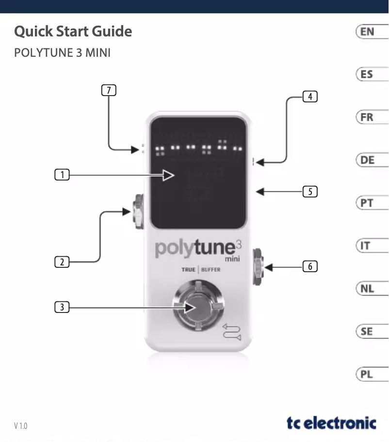 Page n°1 - Manuel utilisateur TC Electronic PolyTune 3 Mini
