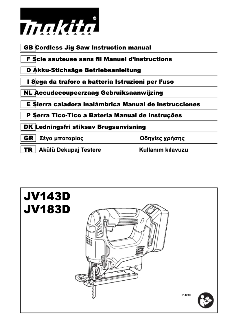 Page n°1 - Manuel utilisateur Makita JV183DZ