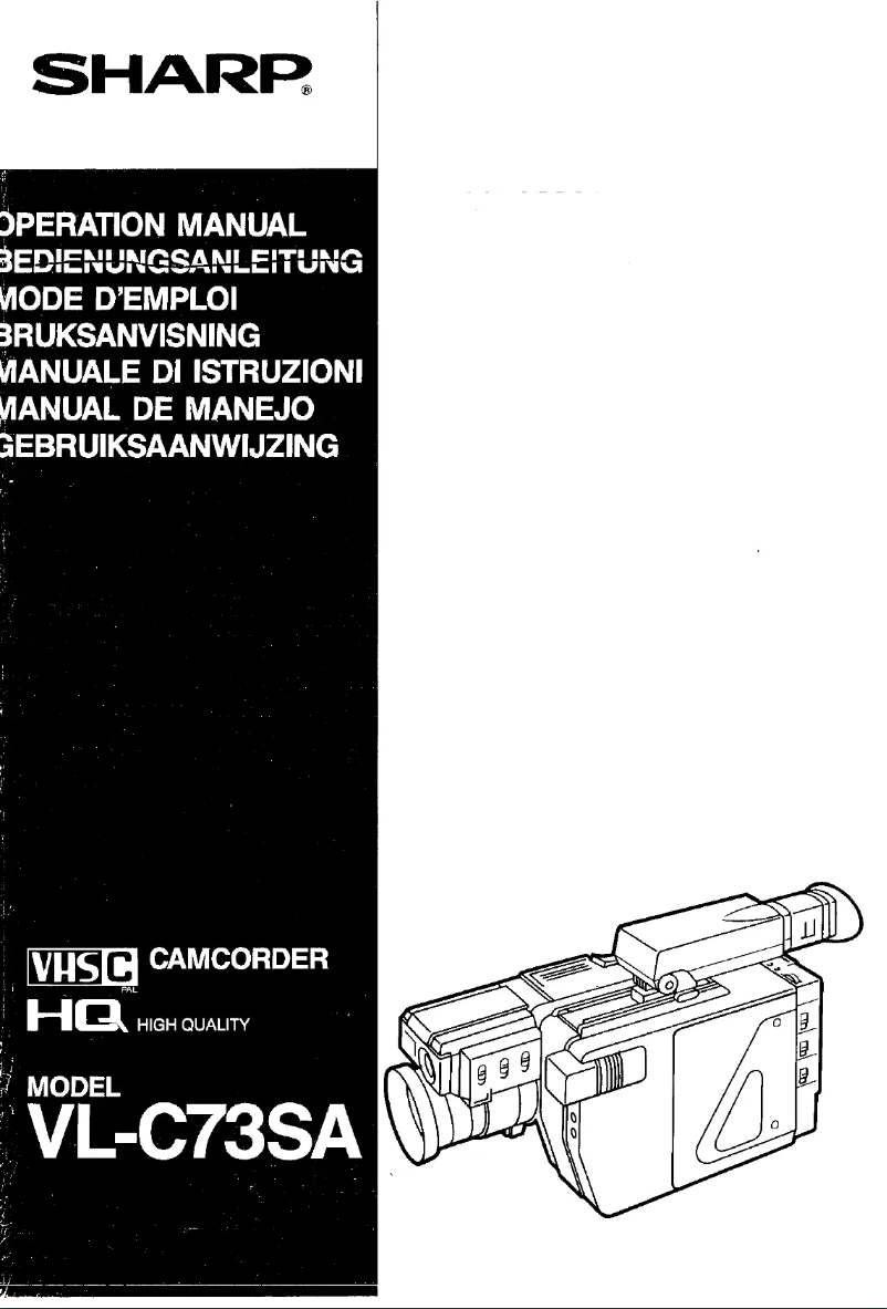 Page n°1 - Manuel utilisateur Sharp VL-C73SA