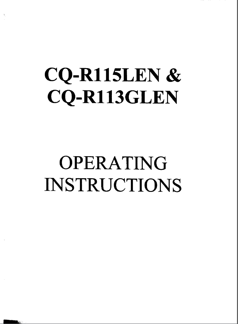 Image de la première page du manuel de l'appareil CQ-R115