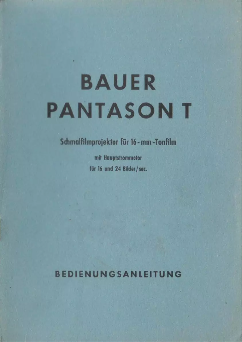 Page n°1 - Manuel utilisateur Bauer Pantason T