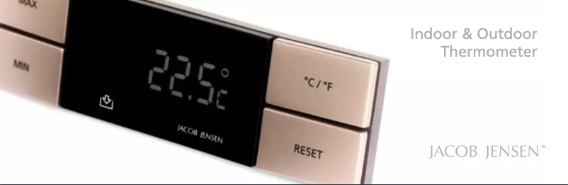 Page 1 de la notice Manuel utilisateur Jacob Jensen Indoor & Outdoor Thermometer