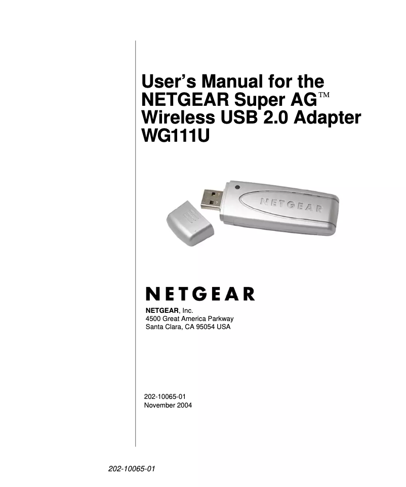 Image de la première page du manuel de l'appareil WG111U