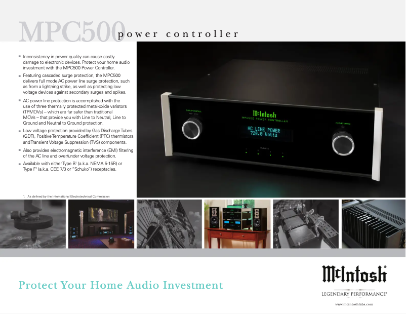 Page 1 de la notice Brochure McIntosh MPC500