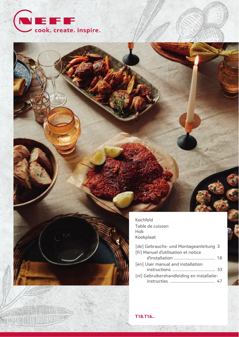 Page n°1 - Guide d'installation Neff T18BT16N0