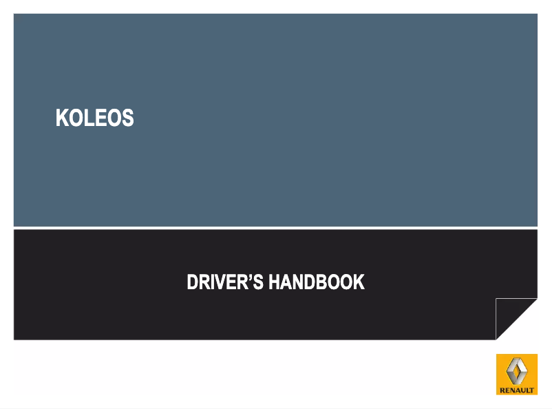 Page 1 de la notice Manuel utilisateur Renault Koleos (2012)