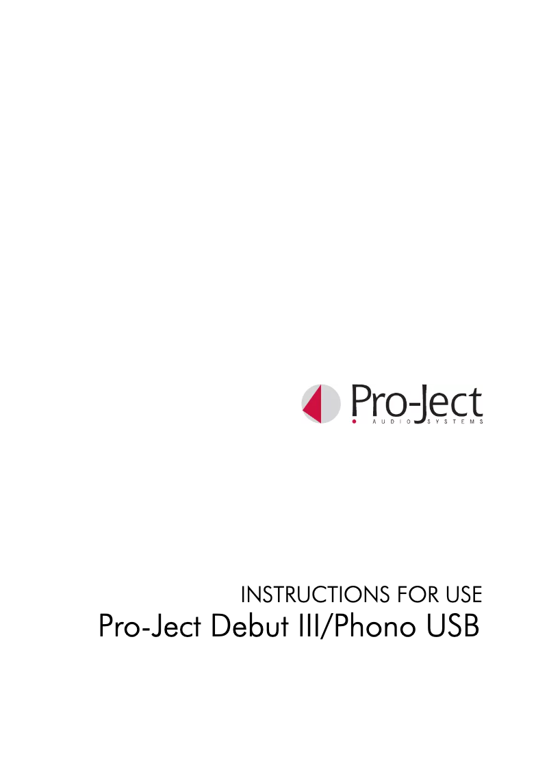 Página 1 del manual Manual de usuario Pro-Ject Debut III Phono USB