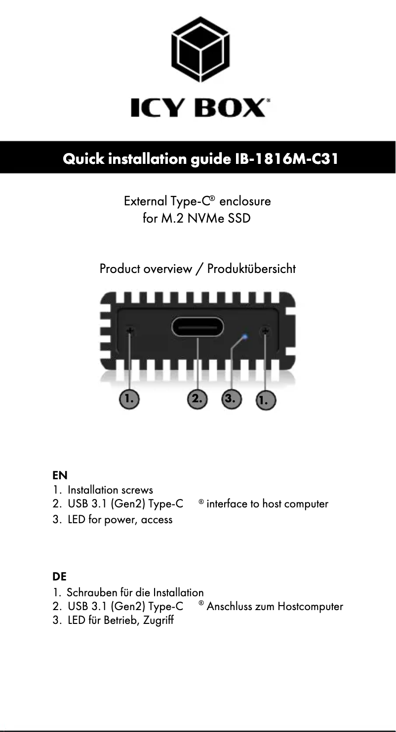 Image de la première page du manuel de l'appareil IB-1816M-C31