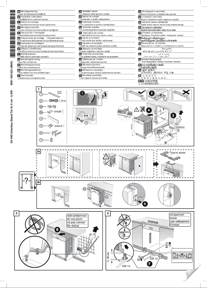 Page 1 de la notice Guide d'installation Bosch SMU45MS05E