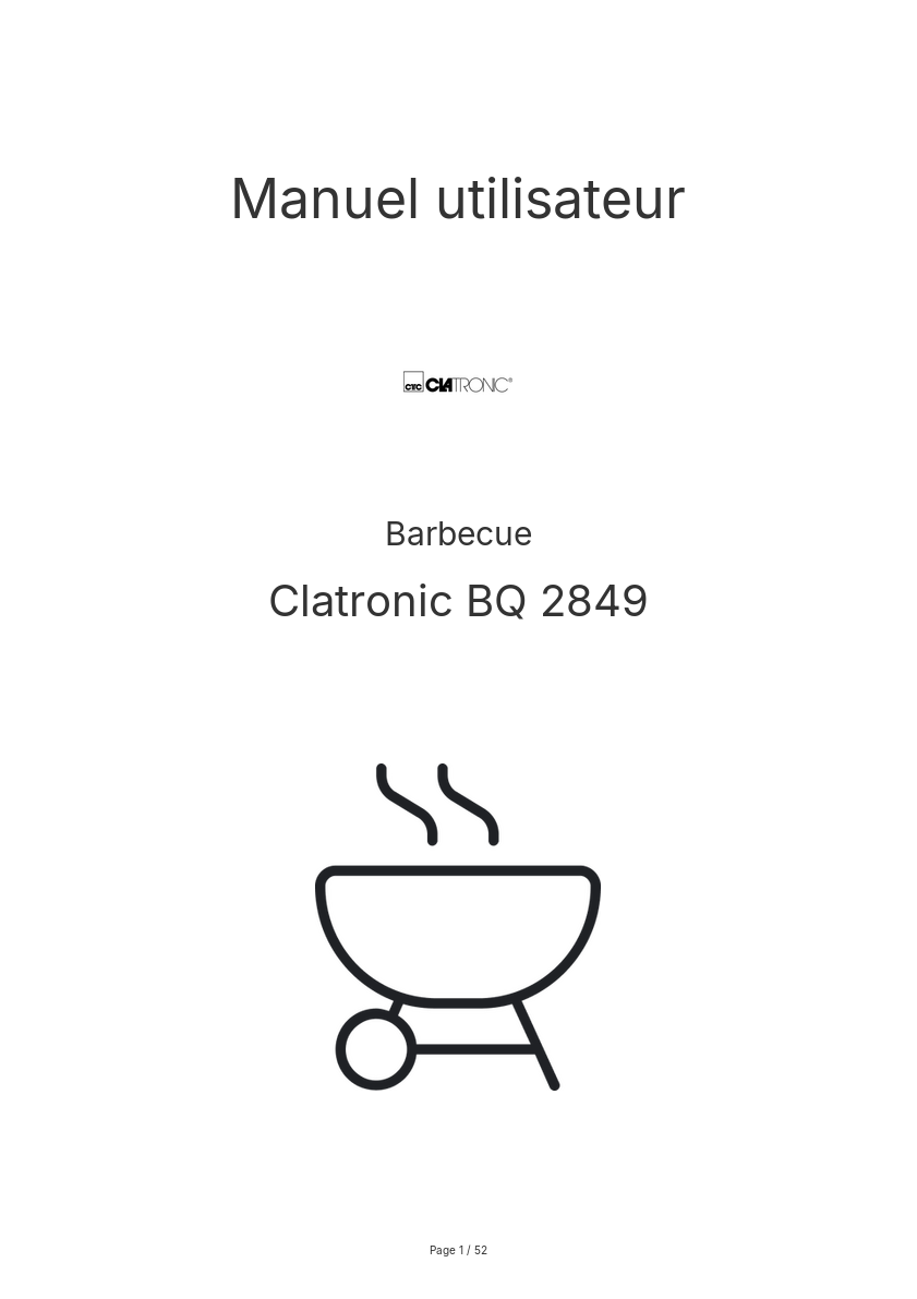Image de la première page du manuel de l'appareil BQ 2849