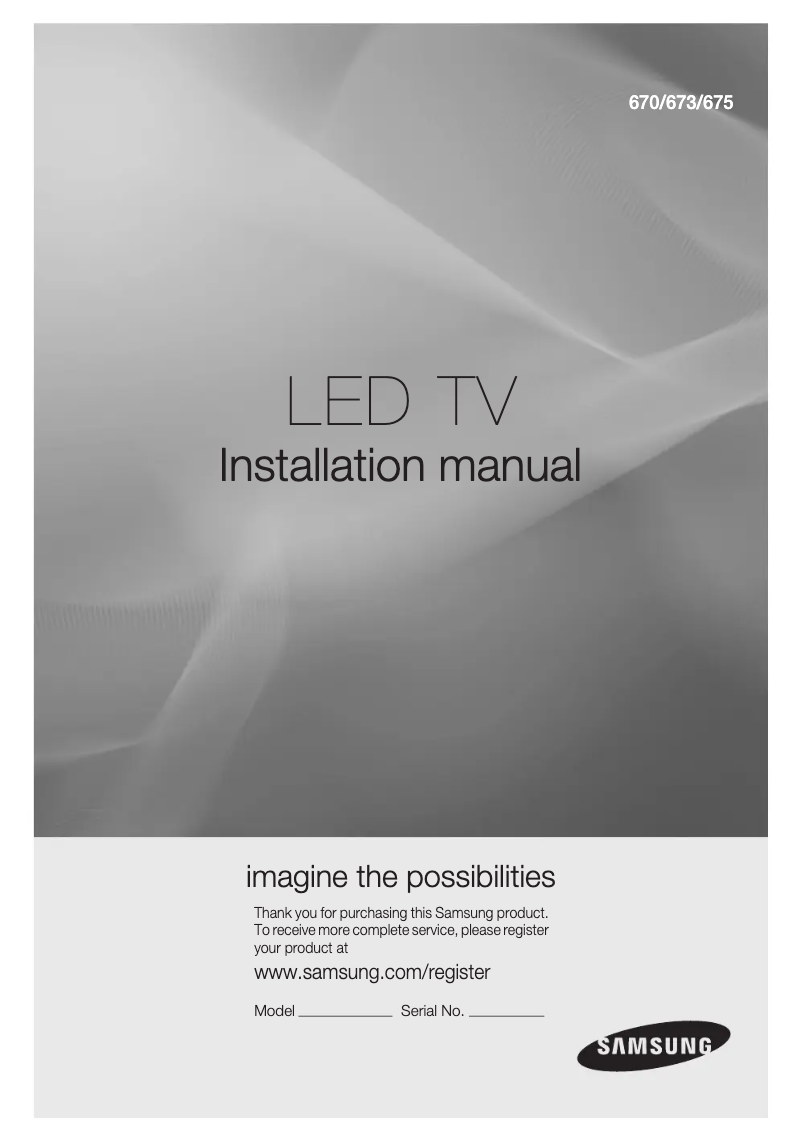 Page n°1 - Manuel utilisateur Samsung HG39EB670FW