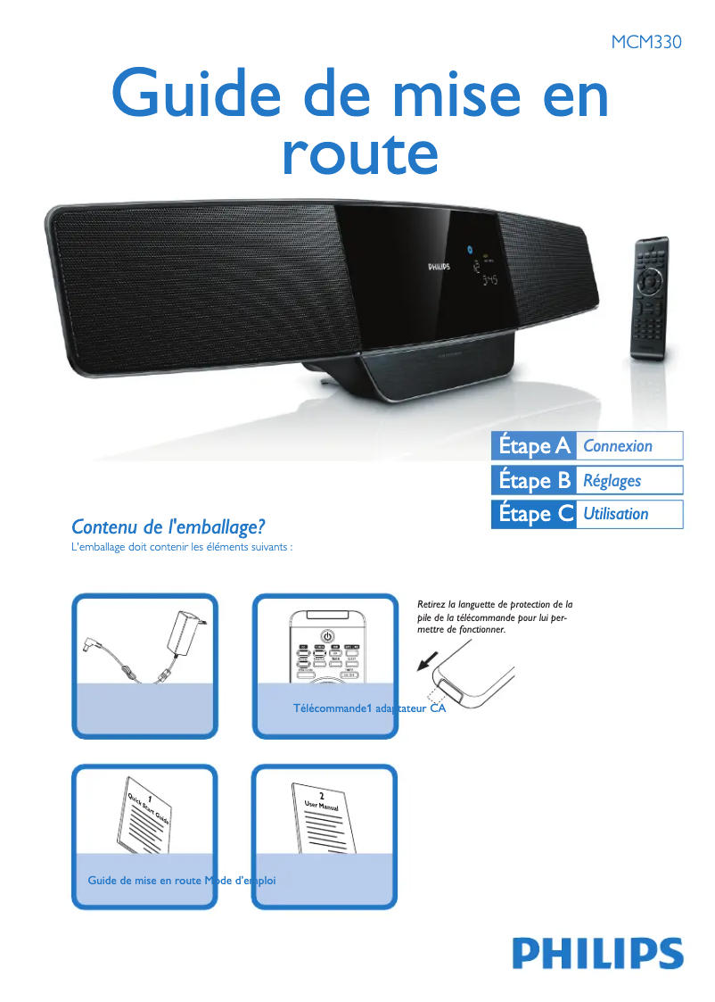 Página 1 del manual Guía de inicio rápido Philips MCM330