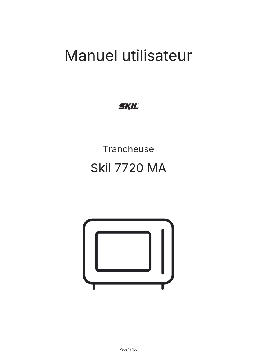 Page n°1 - Manuel utilisateur Skil 7720 MA