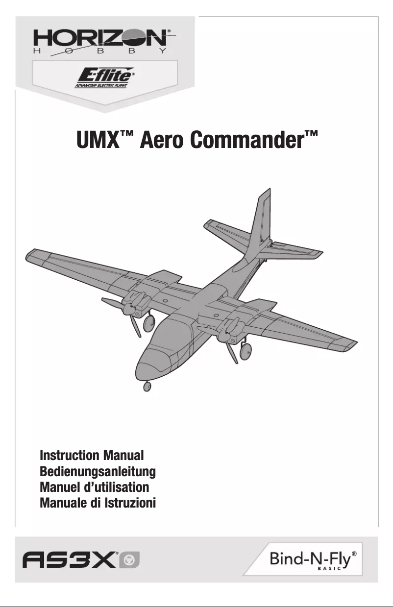 Image de la première page du manuel de l'appareil UMX Aero Commander
