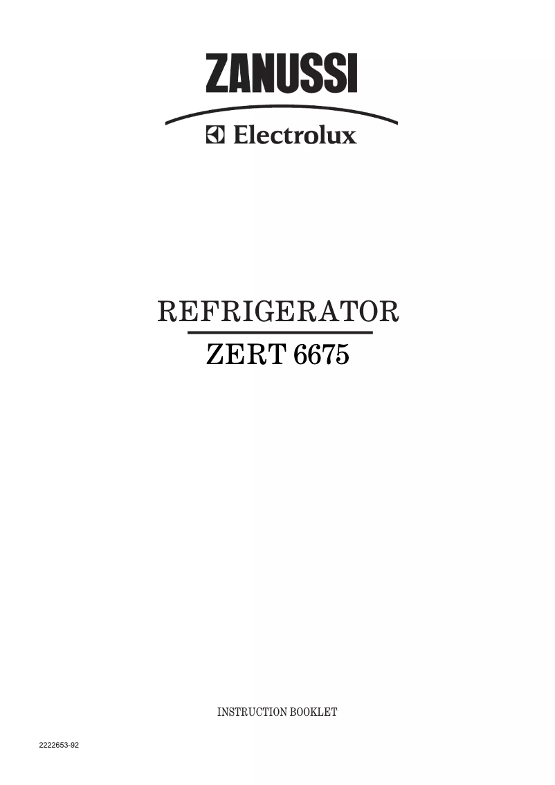 Page 1 de la notice Manuel utilisateur Zanussi-Electrolux ZERT6675