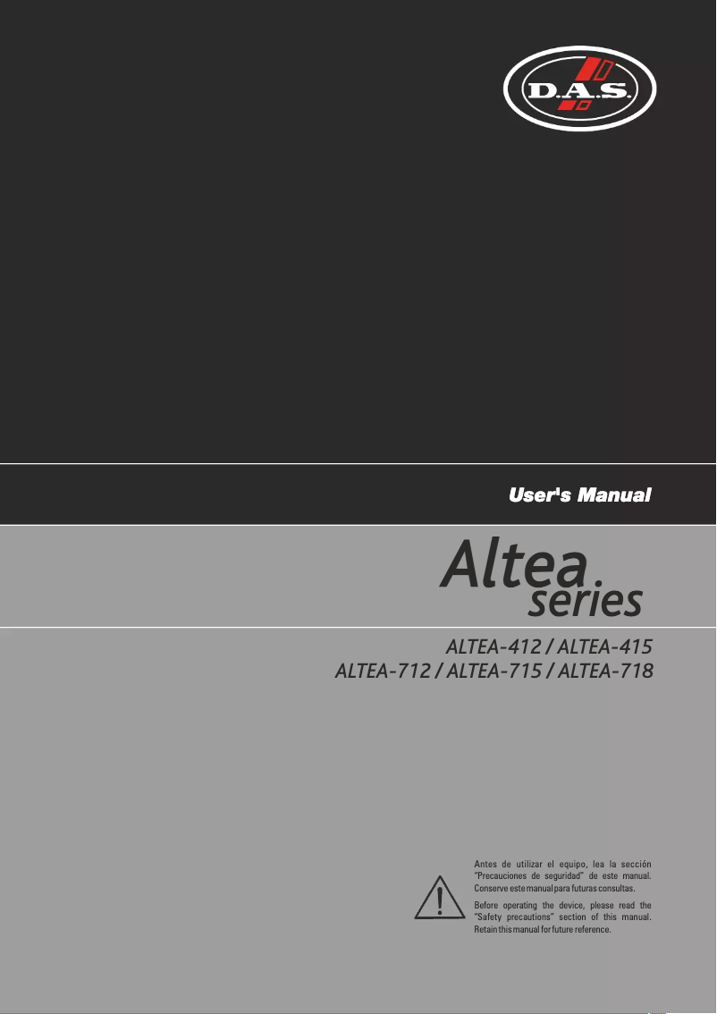 Image de la première page du manuel de l'appareil Altea-415